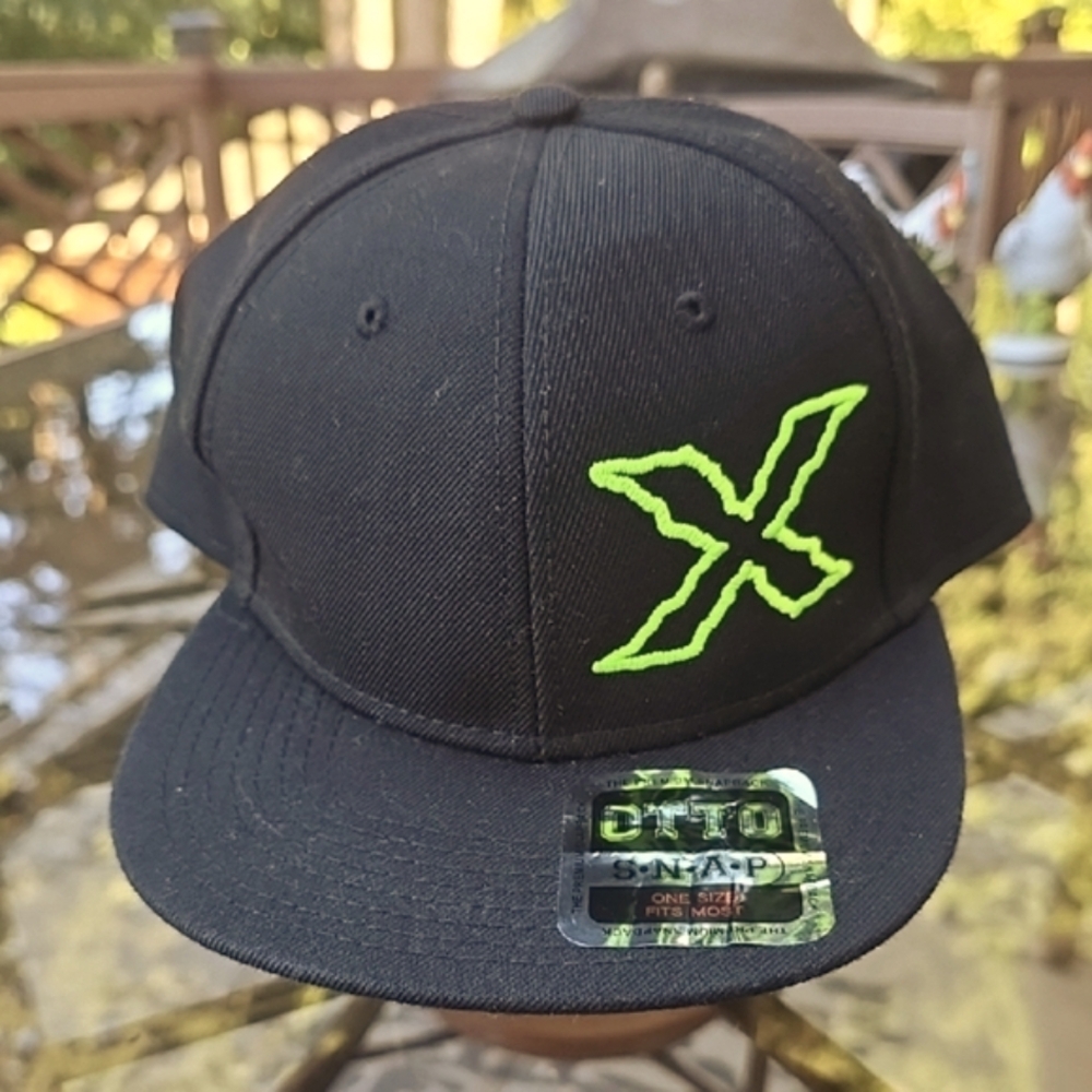 OTTO Black Cap with Neon Green Logo